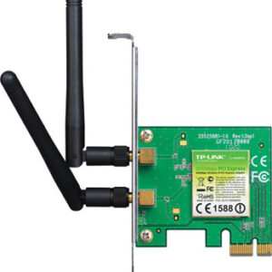 PLACA RETEA TP-LINK , intern wireless 2.4 GHz, PCI-E, port, 300 Mbps, antena externa detasabila x 2, "TL-WN881ND"