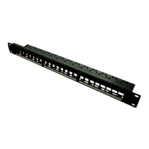 Patch panel 24 porturi, 1U, neechipat, suport de cabluri integrat, black - EMTEX, "EMT-PP24-BLANK"