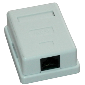 Priza UTP simpla aplicata cat.5e - EMTEX, "EMT-UTP5E-1P-PT"