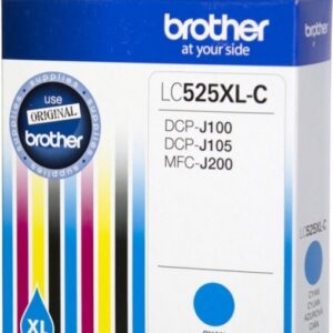 Cartus Cerneala Original Brother Cyan, LC525XLC, pentru DCP-J100|J105|MFC-J200, 1.3K, (timbru verde 0.15 lei), "LC525XLC"