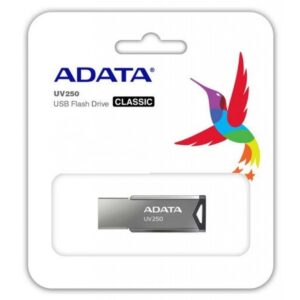 MEMORIE USB 2.0 ADATA 16 GB, clasica, carcasa aluminiu, argintiu, "AUV250-16G-RBK" (timbru verde 0.03 lei)
