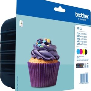 Combo-Pack  Original Brother CMYK, LC123VALBP, pentru DCP-J4110| MFC-J4410|J4510|J4610|J4710|J6520|J6920, 4x600, (timbru verde 0.60 lei), "LC123VALBP"