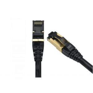 Patchcord FFTP RJ45-RJ45 Cat.8, LSZH, 10m, negru - EMTEX "FFTP-8-10-BK-LSZH-EMT" (timbru verde 0.08 lei)