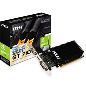 PLACA VIDEO MSI NVIDIA GeForce GT 710 2GD3H LP, 2 GB GDDR3 64 biti, PCI Express 2.0 x 16, HDMI, HDMI, sistem racire aer pasiv, "GT 710 2GD3H LP"