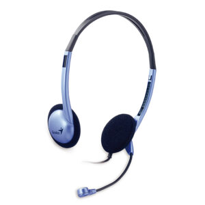 CASTI Genius, "HS-02B", cu fir, standard, utilizare multimedia, microfon pe brat, conectare prin Jack 3.5 mm x 2, albastru, "31710037100", (timbru verde 0.8 lei)