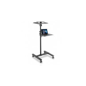 Suport pentru videoproiector cu 2 rafturi reglabile, mobil pe roti, TECHLY, negru, ICA-TB TPM-10 "ICA-TBTPM-10"