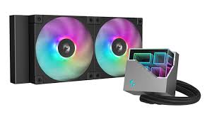 DeepCool "LT 240ARGB", skt. Intel si AMD, racire cu lichid, 2 x 120mm, 600 - 2400 RPM, iluminare RGB, negru "R-LT240-BKAMNC-G-1" (timbru verde 2.00 lei)