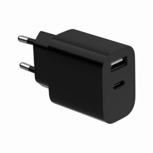 ALIMENTATOR retea 220V GEMBIRD, universal, 1 x USB Type-C 2.4A , 1 x USB-A maxim 2.4A, negru, "TA-UC-2AC12-01-BK" (timbru verde 0.18 lei)