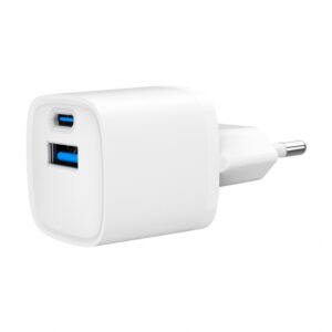 ALIMENTATOR retea 220V GEMBIRD, universal, 1 x USB Type-C D 20W, 1 x USB-A 3.0  QC 20W, alb, "TA-UC-PDQC20-W-01" (timbru verde 0.18 lei)