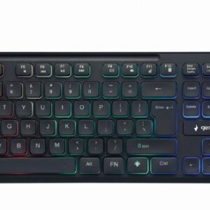 TASTATURA GEMBIRD USB, multimedia 104 taste + 12 taste multimedia, backlight "Rainbow", black "KB-UML-02"  (timbru verde 0.8 lei)