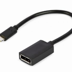 CABLU video GEMBIRD, adaptor USB 3.1 Type-C (T) la DisplayPort (M), 15cm, rezolutie maxima 4K UHD (3840 x 2160) la 60 Hz, negru, "A-CM-DPF-02" (timbru verde 0.18 lei)