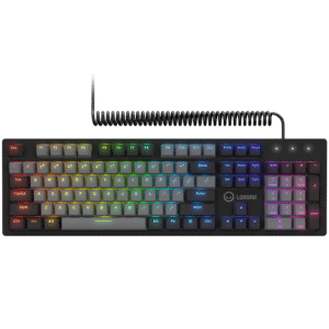 LORGAR Azar 514, Wired mechanical gaming keyboard, RGB backlight, keys number: 104, 50M clicks, linear dream switches, spring cable up to 3.4m, EN layout "LRG-GK514B-US" (timbru verde 0.8 lei)