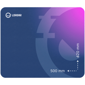 Lorgar Main 135, Gaming mouse pad, High-speed surface, Purple anti-slip rubber base, size: 500mm x 420mm x 3mm, weight 0.41kg "LRG-GMP135"