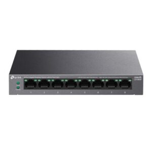 SWITCH TP-LINK, 8 porturi Gigabit (8 porturi POE+ buget total 62W), carcasa metalica "LS108GP" (timbru verde 2 lei)