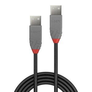 Cablu Lindy 3m USB 2.0 Type A to A, Anth, "LY-36694" (timbru verde 0.18 lei)