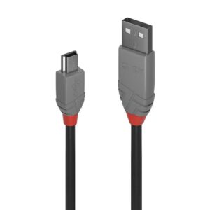 CABLU alimentare si date Lindy pt.smartphone  Mini-USB (T) la USB 2.0 (T), 1 m, PVC, negru, "LY-36722" (timbru verde 0.08 lei)