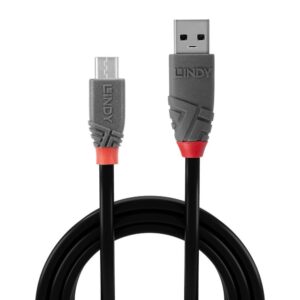 CABLU alimentare si date Lindy pt.smartphone  Micro-USB (T) la USB 2.0 (T), 2 m, PVC, negru, "LY-36733" (timbru verde 0.08 lei)