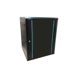 Rack 12U 600x450, dezasamblat, montare pe perete, usa din sticla, panouri laterale detasabile si securizate , culoare negru RAL 9004, DATEUP "MP.6412.9001"