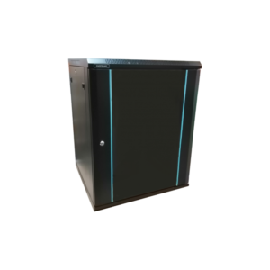 Rack 15U 600x600, montare pe perete, usa din sticla, panouri laterale detasabile si securizate, dezasamblat, culoare negru RAL 9004, DATEUP "MP.6615.9001"