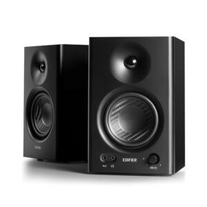 BOXE EDIFIER 2.0, RMS:  42W (2 x 21W), studio monitor, volum, bass, treble, intrare jack 6.35 TRS balanced, RCA, iesire casti, black, "MR4-BK"  (timbru verde 11.00 lei)