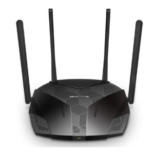 ROUTER MERCUSYS wireless 3000Mbps, 3 porturi LAN Gigabit, 1 port WAN Gigabit, Dual Band AC3000 4 x antena externa, Wi-Fi 6, "MR80X" (timbru verde 0.8 lei)