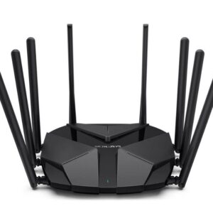 ROUTER MERCUSYS wireless 6000Mbps, 3 porturi LAN Gigabit, 1 port WAN 2.5 Gigabit, Dual Band AX6000 8 x antene externa, Wi-Fi 6, "MR90X" (timbru verde 0.8 lei)