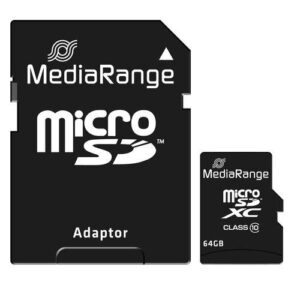 MediaRange Micro SDHC 64GB Class 10 with SD adapter "MR955" (timbru verde 0.03 lei)
