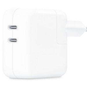 Incarcator retea 220V Apple, 2 x USB Type C, 35W, fast charge, alb, "mw2k3zm/a" (timbru verde 0.18 lei)