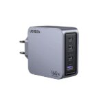 INCARCATOR retea Ugreen, Nexode "X763" Quick Charge 160W GaN, 1 x USB, 3 x USB Tpe-C, include cablu USB Type-C la USB Type-C 240W 1.5 m, gri "25877" (timbru verde 0.18 lei) - 6941876228775