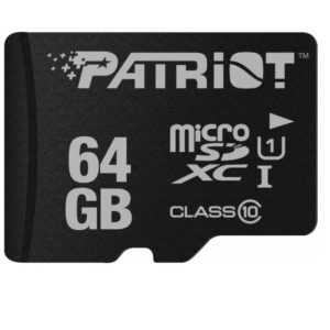CARD MicroSD PATRIOT, 64 GB, MicroSDXC, clasa 10, standard UHS-I U1, "PSF64GMDC10" (timbru verde 0.03 lei)