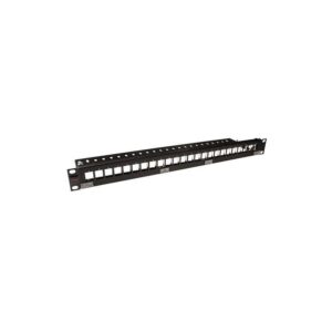Patch panel 19, 1U, 24 porturi neechipat, pentru conectori Keystone, cu bare de gestionare a cablurilor - Molex "PID-00257"