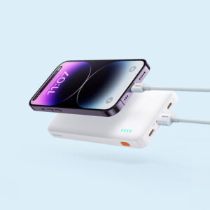POWER BANK Baseus Airpow, 10000mAh, 20W, 1 x USB; 1 x USB Type-C input/output, total 3A, include cablu USB la USB Type-C de 30cm, alb, "PPQD090002" (timbru verde 0.98 lei) - 6932172626891