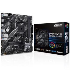 Placa de baza Asus, PRIME B550M-K ARGB, AMD B550PCIe 4.0, Realtek 1Gb Ethernet, DisplayPort/HDMI "PRIME B550M-K ARGB"