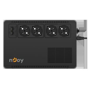 UPS NJOY, "SOTER 600", Line Int. cu management, brick, 600VA/360W, AVR, Schuko x 4, 1 x baterie GP05122F, back-up 1 - 10 min., "PWUP-LI060SR-AZ01B" (timbru verde 11 lei)