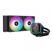 COOLER DeepCool "LP240", skt. Intel si AMD, racire cu lichid, 2 x 120mm, 600 - 2400 RPM, iluminare RGB adresabil, afisaj digital, negru "R-LP240-BKMSNC-G-1" (timbru verde 2.00 lei)