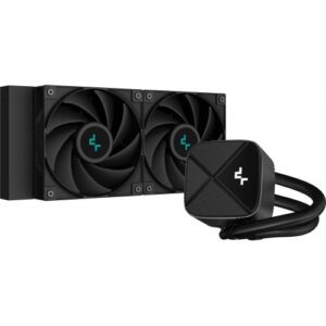 COOLER DeepCool "LS520S Zero Dark", lichid, skt. Intel LGA1700/1200/115x,AMD AM5/AM4, radiator aluminiu,3100 RPM,2x120mm,500-2500 rpm,4-pin, LED alb, negru, "R-LS520-BKNNMM-G-1" (timbru verde 2 lei)