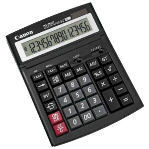 Calculator de birou CANON, WS1610T, ecran 16 digiti, alimentare solara si baterie, negru, "BE0696B001AA" (timbru verde 0.18 lei)