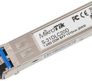 MODUL SFP MIKROTIK, Single Mode, conector LC, pana la 20KM distanta "S-31DLC20D"