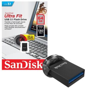 MEMORIE USB 3.1 SANDISK 64 GB, profil mic, carcasa plastic, negru, "SDCZ430-064G-G46" (timbru verde 0.03 lei)