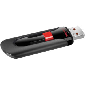 MEMORIE USB 2.0 SANDISK 128 GB, retractabila, carcasa plastic, negru, "SDCZ60-128G-B35" (timbru verde 0.03 lei)