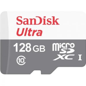 CARD MicroSD SANDISK, 128 GB, MicroSDXC, clasa 10, standard UHS-I U1, "SDSQUNR-128G-GN3MA" (timbru verde 0.03 lei)