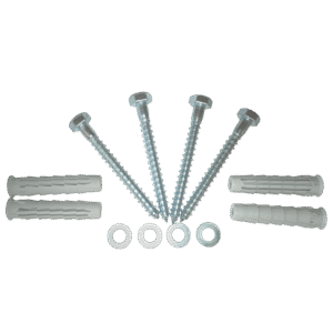 Set fixare rackuri pe perete, capacitate 120Kg, contine 4 x diblu nylon + holsurub cap hexagonal 14 x 70mm + saibe plate - ELEMATIC "SFR4-14x70"