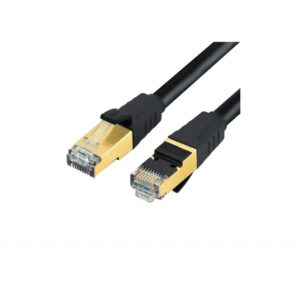 Patchcord SFTP RJ45-RJ45 Cat.7, LSZH, 1m, negru - EMTEX "SFTP-7-1-BK-LSZH-EMT" (timbru verde 0.08 lei)