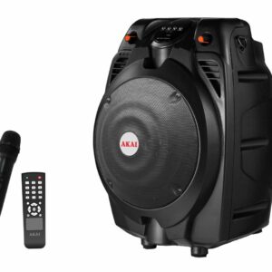 BOXE portabile AKAI, troller 1.0, RMS 30 W, microfon wireless, Bluetooth, cu fir,telecomanda wireless, conector Bluetooth, alimentare 220V, Jack 3.5mm, USB, negru, "SS022A-X6" (timbru verde 40 lei)