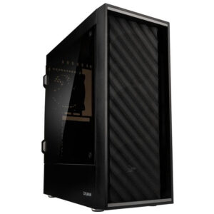 CARCASA Zalman "T7", middle tower, office, fara sursa, suporta 8xfan, 2xfan inclus, USB 3.1 gen1 x 2, USB 2.0 x 1, audio+mic, 7 sloturi expansiune, negru, "T7" (timbru verde 0.16lei)