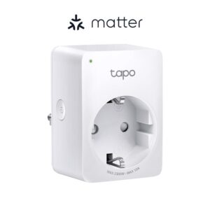 PRIZA inteligenta TP-LINK, certificare matter, Schuko x 1, conectare prin Schuko (T), 10 A, programare prin smartphone, Bluetooth, WiFi, alb "Tapo P100M" (timbru verde 0.18 lei)