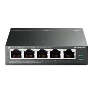 SWITCH TP-LINK 5 porturi Gigabit Easy Smart, 4-Port PoE+, carcasa metalica "TL-SG105PE" (timbru verde 2 lei)