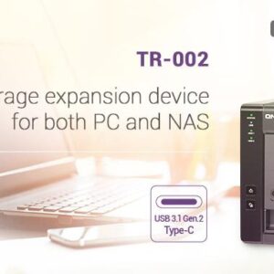 EXPANSION NAS QNAP, HDD x 2, capacitate maxima 16 TB, porturi USB Type C, "TR-002" (timbru verde 4 lei)