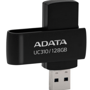 MEMORIE USB 3.2 ADATA 128 GB, protectie slide laterala, carcasa plastic, negru, "UC310-128G-RBK" (timbru verde 0.03 lei)