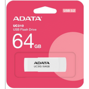 MEMORIE USB 3.2 ADATA 64 GB, protectie slide laterala, carcasa plastic, alb, "UC310-64G-RWH" (timbru verde 0.03 lei)
